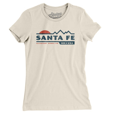Santa Fe Mountain Sunset Women's T-Shirt-Natural-Allegiant Goods Co. Vintage Sports Apparel
