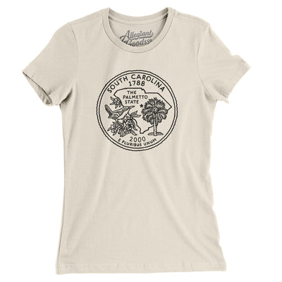 South Carolina State Quarter Women's T-Shirt-Natural-Allegiant Goods Co. Vintage Sports Apparel