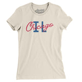 Chicago Illinois Overprinted Women's T-Shirt-Natural-Allegiant Goods Co. Vintage Sports Apparel