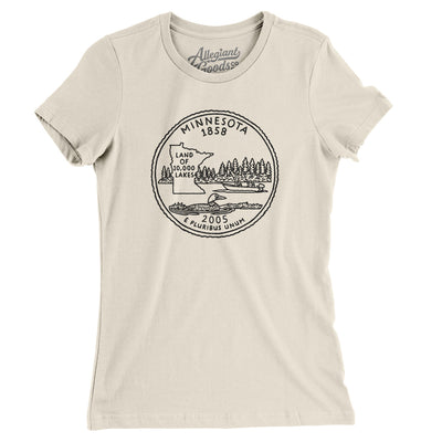 Minnesota State Quarter Women's T-Shirt-Natural-Allegiant Goods Co. Vintage Sports Apparel