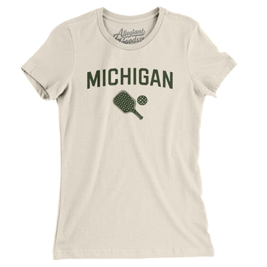 Michigan Pickleball Women's T-Shirt-Natural-Allegiant Goods Co. Vintage Sports Apparel