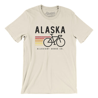 Alaska Cycling Men/Unisex T-Shirt-Natural-Allegiant Goods Co. Vintage Sports Apparel