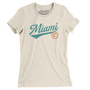 Miami Vintage Script Women's T-Shirt-Allegiant Goods Co. Vintage Sports Apparel
