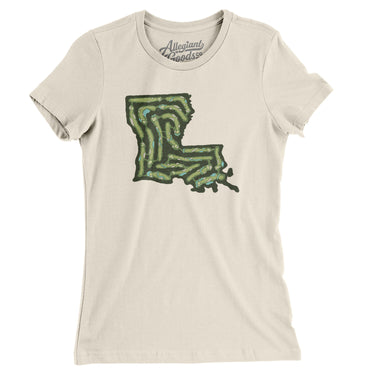 Louisiana Golf Course Map Women's T-Shirt-Natural-Allegiant Goods Co. Vintage Sports Apparel