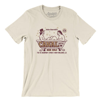 Canal Baths New Orleans Men/Unisex T-Shirt-Natural-Allegiant Goods Co. Vintage Sports Apparel