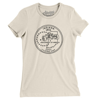 Indiana State Quarter Women's T-Shirt-Natural-Allegiant Goods Co. Vintage Sports Apparel