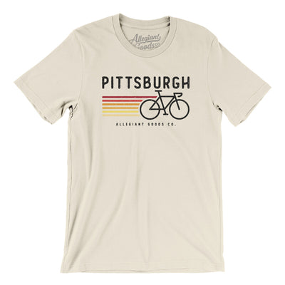 Pittsburgh Cycling Men/Unisex T-Shirt-Natural-Allegiant Goods Co. Vintage Sports Apparel