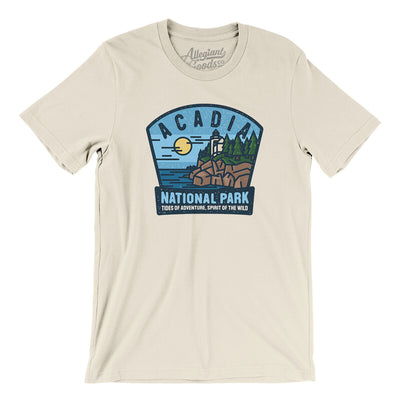 Acadia National Park Badge Men/Unisex T-Shirt-Natural-Allegiant Goods Co. Vintage Sports Apparel