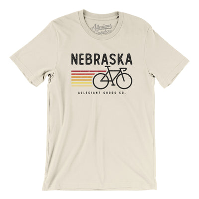 Nebraska Cycling Men/Unisex T-Shirt-Natural-Allegiant Goods Co. Vintage Sports Apparel