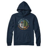 Micanopy Florida Retro Badge Hoodie-Navy Blue-Allegiant Goods Co. Vintage Sports Apparel