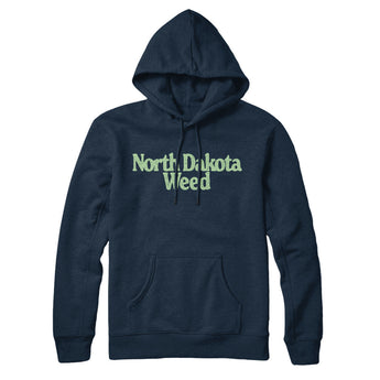 North Dakota Weed Hoodie-Navy Blue-Allegiant Goods Co. Vintage Sports Apparel