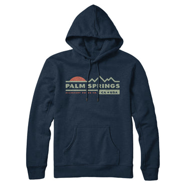 Palm Springs Mountain Sunset Hoodie-Navy Blue-Allegiant Goods Co. Vintage Sports Apparel