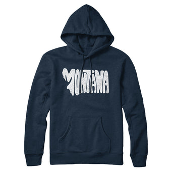 Montana State Shape Text Hoodie-Allegiant Goods Co. Vintage Sports Apparel