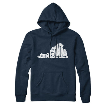 Virginia State Shape Text Hoodie-Allegiant Goods Co. Vintage Sports Apparel