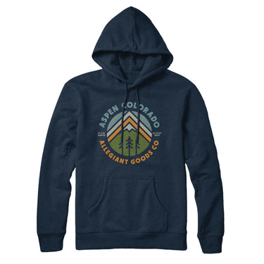 Aspen Colorado Retro Badge Hoodie-Allegiant Goods Co. Vintage Sports Apparel