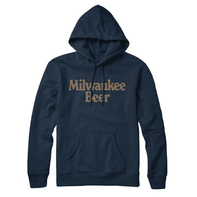 Milwaukee Beer Hoodie-Navy Blue-Allegiant Goods Co. Vintage Sports Apparel