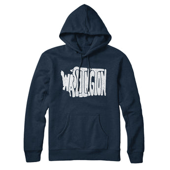 Washington State Shape Text Hoodie-Allegiant Goods Co. Vintage Sports Apparel