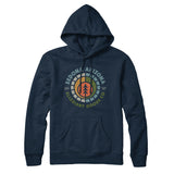 Sedona Arizona Retro Badge Hoodie-Navy Blue-Allegiant Goods Co. Vintage Sports Apparel