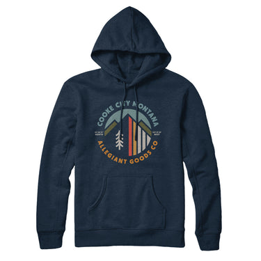 Cooke City Montana Retro Badge Hoodie-Allegiant Goods Co. Vintage Sports Apparel
