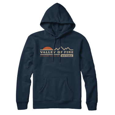 Valley Of Fire Sunset Hoodie-Navy Blue-Allegiant Goods Co. Vintage Sports Apparel