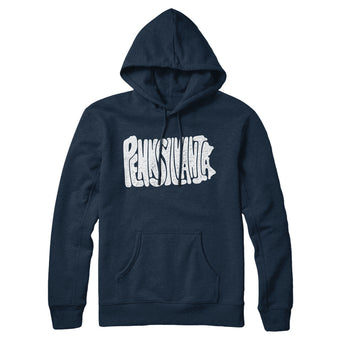 Pennsylvania State Shape Text Hoodie-Allegiant Goods Co. Vintage Sports Apparel