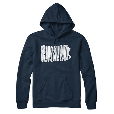 Pennsylvania State Shape Text Hoodie-Allegiant Goods Co. Vintage Sports Apparel