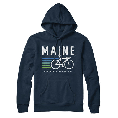 Maine Cycling Hoodie-Navy Blue-Allegiant Goods Co. Vintage Sports Apparel