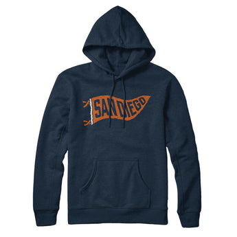 San Diego Pennant Hoodie-Navy Blue-Allegiant Goods Co. Vintage Sports Apparel