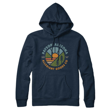 Payson Arizona Retro Badge Hoodie-Allegiant Goods Co. Vintage Sports Apparel