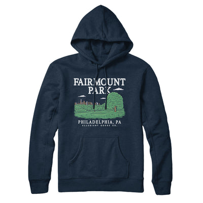Fairmount Park Hoodie-Navy Blue-Allegiant Goods Co. Vintage Sports Apparel