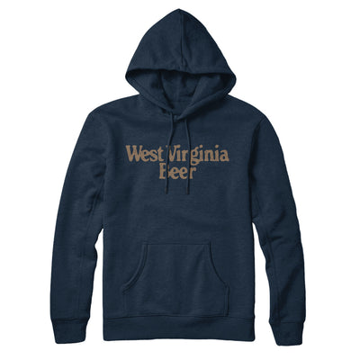 West Virginia Beer Hoodie-Navy Blue-Allegiant Goods Co. Vintage Sports Apparel