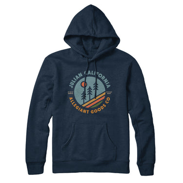 Julian California Retro Badge Hoodie-Navy Blue-Allegiant Goods Co. Vintage Sports Apparel