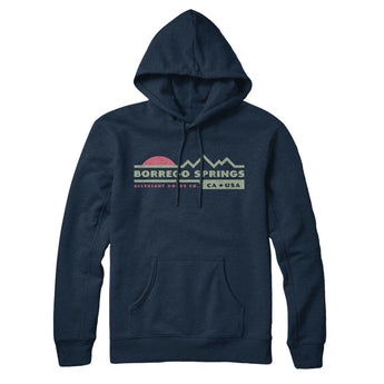 Borrego Springs Mountain Sunset Hoodie-Navy Blue-Allegiant Goods Co. Vintage Sports Apparel
