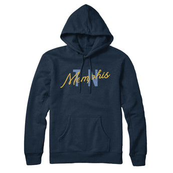 Memphis Tn Overprinted Hoodie-Navy Blue-Allegiant Goods Co. Vintage Sports Apparel