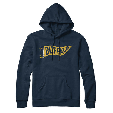 Buffalo Pennant Hoodie-Allegiant Goods Co. Vintage Sports Apparel
