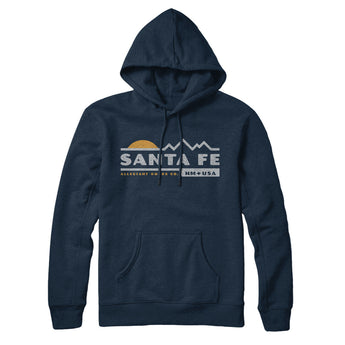 Santa Fe Mountain Sunset Hoodie-Navy Blue-Allegiant Goods Co. Vintage Sports Apparel