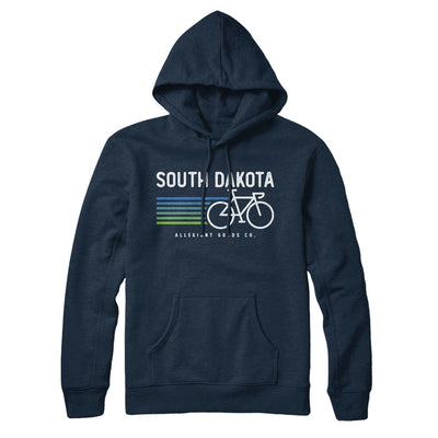 South Dakota Cycling Hoodie-Navy Blue-Allegiant Goods Co. Vintage Sports Apparel