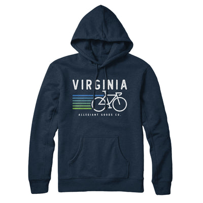 Virginia Cycling Hoodie-Navy Blue-Allegiant Goods Co. Vintage Sports Apparel