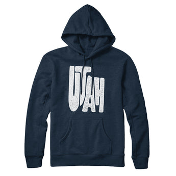 Utah State Shape Text Hoodie-Allegiant Goods Co. Vintage Sports Apparel