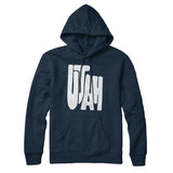 Utah State Shape Text Hoodie-Allegiant Goods Co. Vintage Sports Apparel