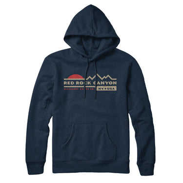 Red Rock Canyon Sunset Hoodie-Navy Blue-Allegiant Goods Co. Vintage Sports Apparel