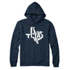 Texas State Shape Text Hoodie-Navy Blue-Allegiant Goods Co. Vintage Sports Apparel