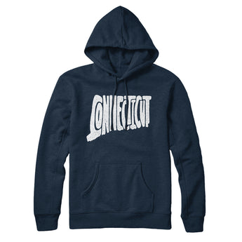 Connecticut State Shape Text Hoodie-Allegiant Goods Co. Vintage Sports Apparel
