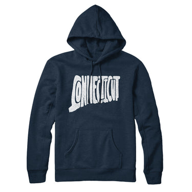 Connecticut State Shape Text Hoodie-Allegiant Goods Co. Vintage Sports Apparel