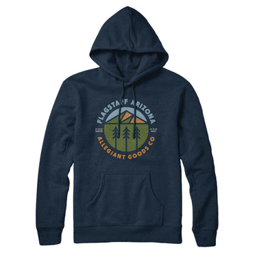 Flagstaff Arizona Retro Badge Hoodie-Allegiant Goods Co. Vintage Sports Apparel