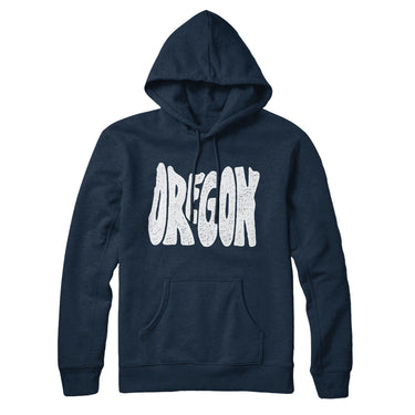Oregon State Shape Text Hoodie-Navy Blue-Allegiant Goods Co. Vintage Sports Apparel