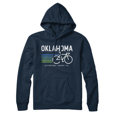 Oklahoma Cycling Hoodie-Navy Blue-Allegiant Goods Co. Vintage Sports Apparel