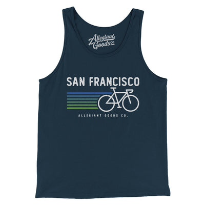 San Francisco Cycling Men/Unisex Tank Top-Navy-Allegiant Goods Co. Vintage Sports Apparel