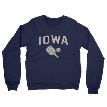 Iowa Pickleball Midweight French Terry Crewneck Sweatshirt-Navy-Allegiant Goods Co. Vintage Sports Apparel