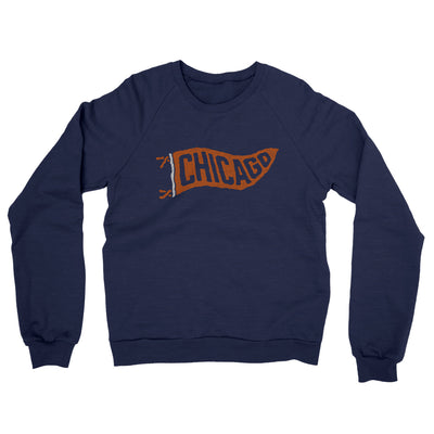 Chicago Pennant Midweight French Terry Crewneck Sweatshirt-Navy-Allegiant Goods Co. Vintage Sports Apparel